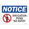 Signmission Sign, 7" H, Rigid Plastic, Irrigation Pond No Entry Sign With Symbol, Landscape, L-13725 OS-NS-P-710-L-13725 - alternate 1